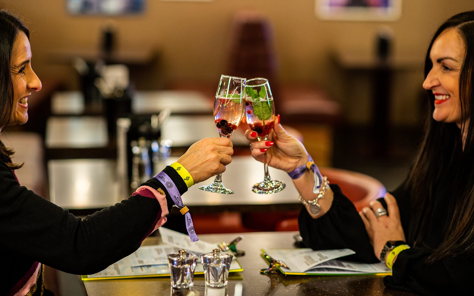 Ladies having a cheers in the Hydro Club.